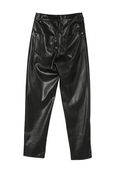 Vegan No Stretch Leather Pants - Fashions Envy
