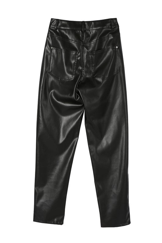 Vegan No Stretch Leather Pants