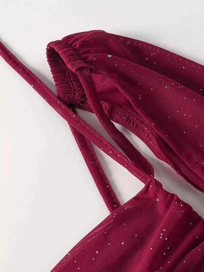 Glitter Slit Maxi Dress