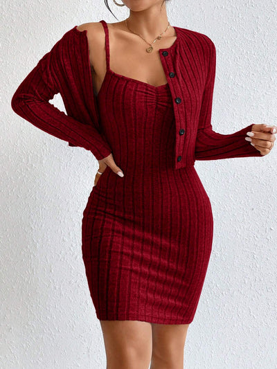 French Suit Set - Jacket & Dress Two-Piece Outfit