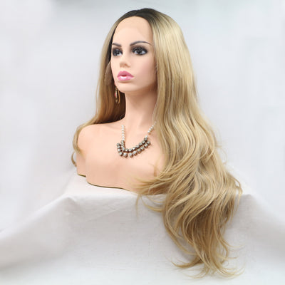 13*3" Lace Front Wigs Synthetic Long Wavy 24" 130% Density - Fashions Envy
