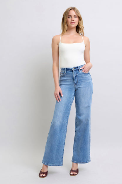 Full Size Wide Leg Judy Blue Jeans with Pockets