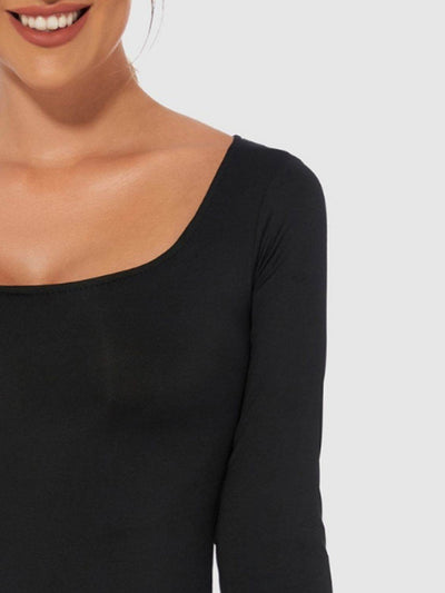 Full Size Scoop Neck Long Sleeve Bodysuit - Fashions Envy