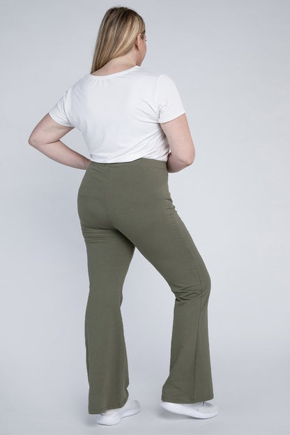 Plus Everyday Elastic Waist Flare Bottoms