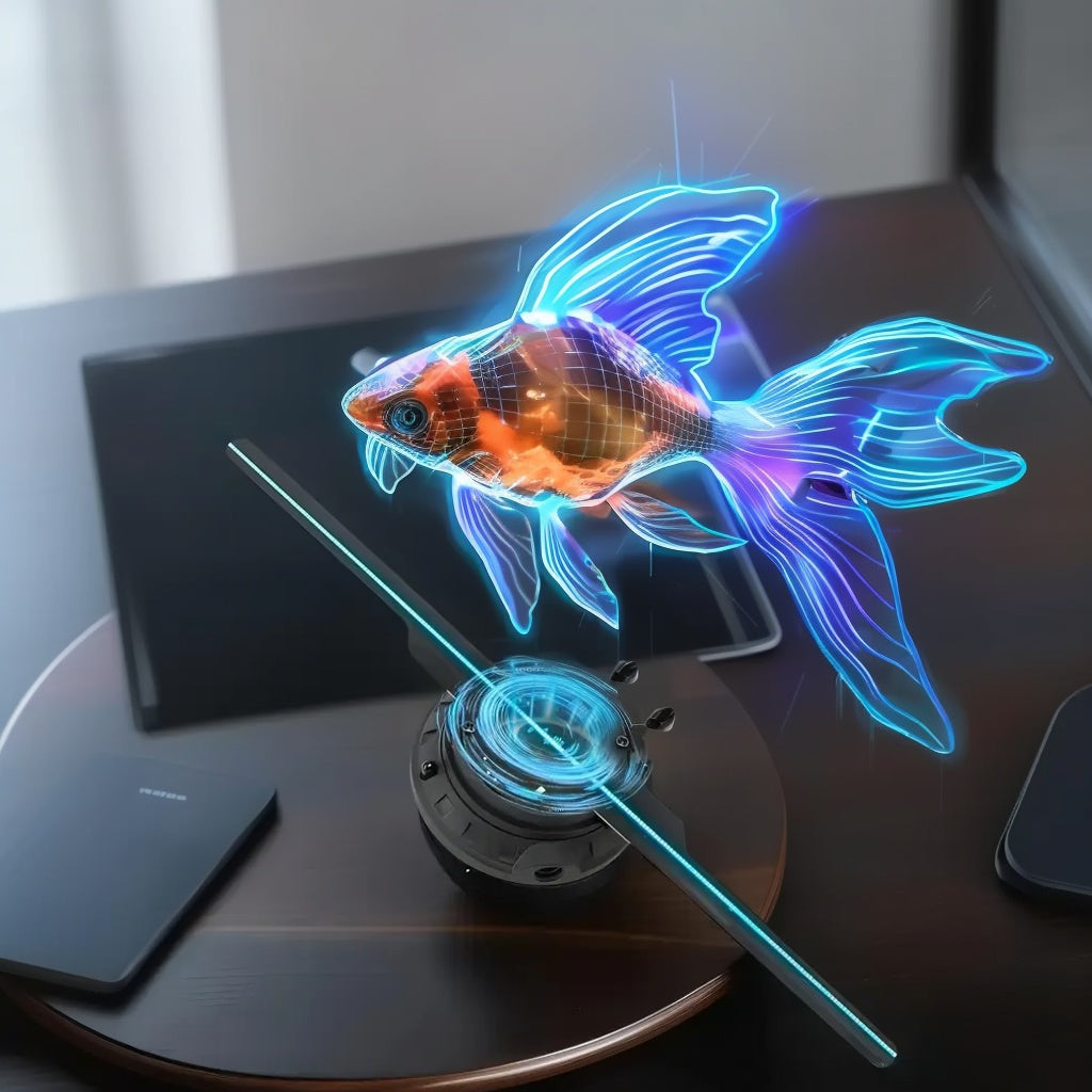 3D Hologram Fan Projector - 224 LED Naked-Eye Display for Parties