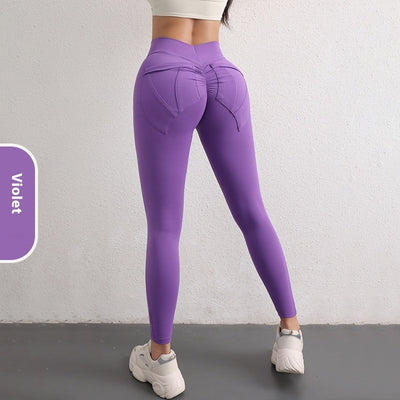 High Waist Yoga Pants - Hip Lift Design with Pockets