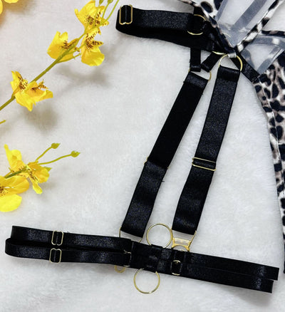 Leopard Print Lingerie - Mesh Waist Shaping Set - Fashions Envy