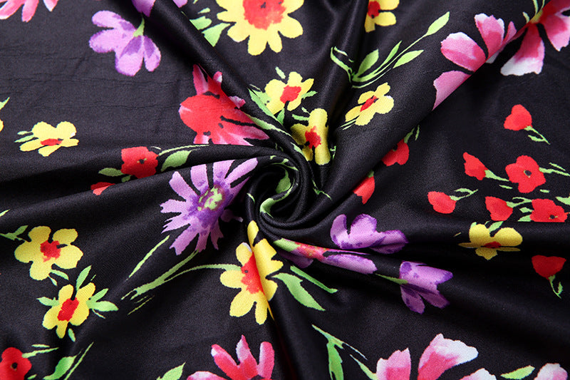 Halter Neck Backless Dress - Hollow Print Mini - Fashions Envy