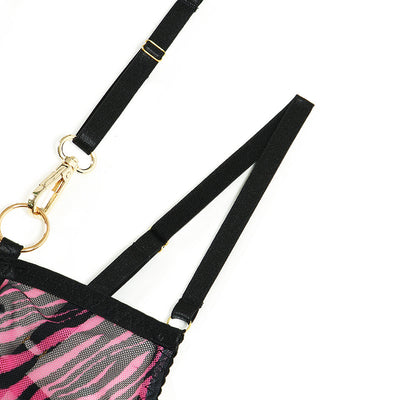 Mesh Lingerie Set - Halter Neck Five Piece