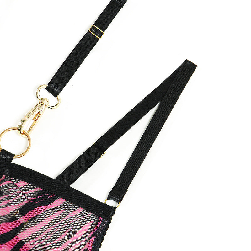 Mesh Lingerie Set - Halter Neck Five Piece