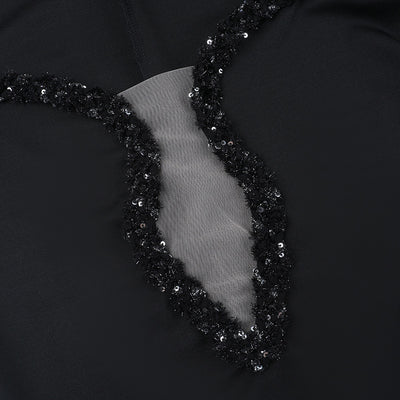 Sweetheart Cut-out Party Dress - Sparkling Bodycon Gown