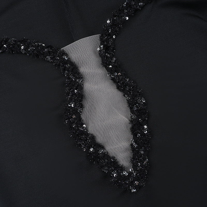 Sweetheart Cut-out Party Dress - Sparkling Bodycon Gown