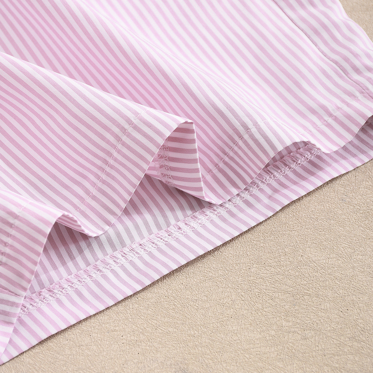 Striped Tube Top and Shorts Set - Pink Strapless Outfit