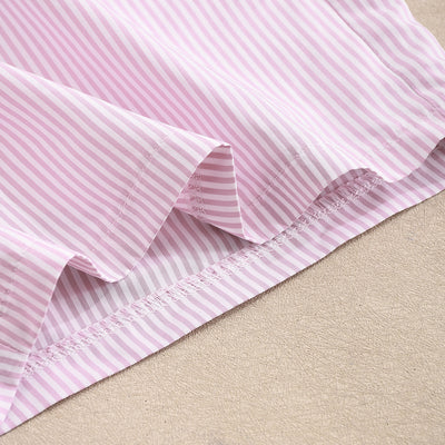 Striped Tube Top and Shorts Set - Pink Strapless Outfit