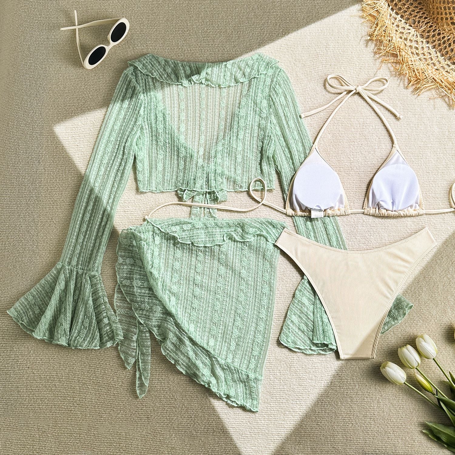 Summer Four-Piece Bikini Set - Cute Beach Swimsuit