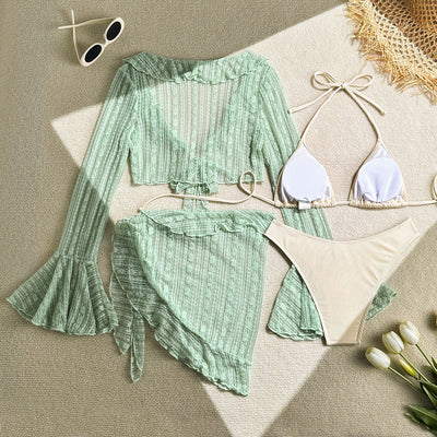 Summer Four-Piece Bikini Set - Cute Beach Swimsuit