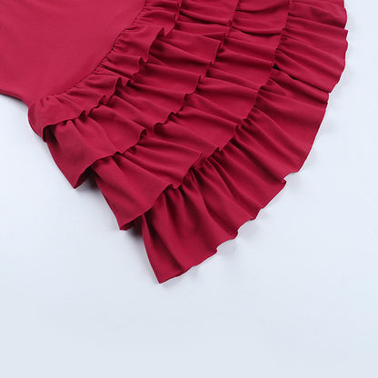 Asymmetric Bodycon Mini Dress - Long Sleeve Knit - Fashions Envy