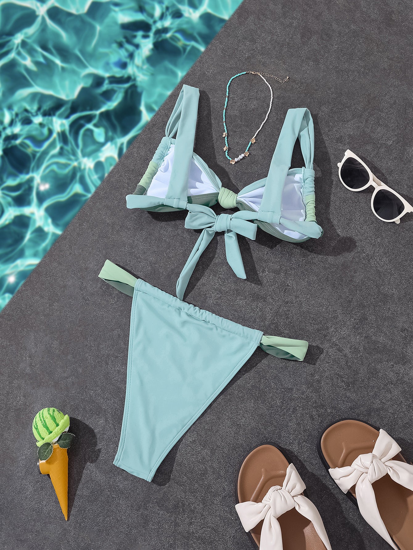 Brazilian Cut Bikini - Spliced Strap Sexy Two-piece Swimsuit - Fashions Envy