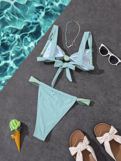 Brazilian Cut Bikini - Spliced Strap Sexy Two-piece Swimsuit - Fashions Envy