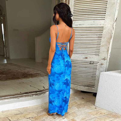 sweetheart neck hot girl backless maxi dress