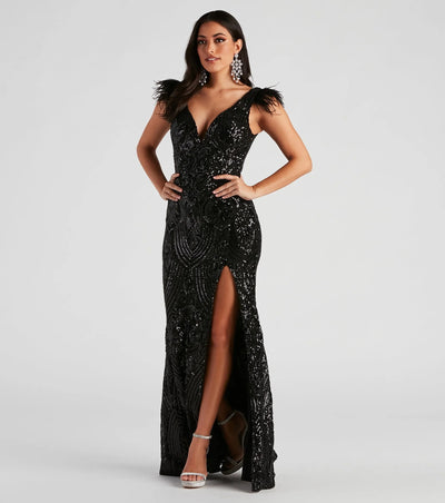 Slim Sequin Banquet Dress