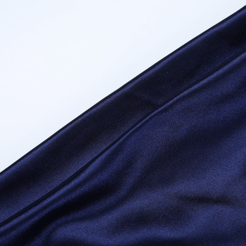 Satin Evening Dress - Backless Halter Maxi - Fashions Envy