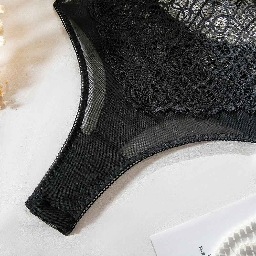 Hollow-out Lace Shaping Bodysuit - Going Out Top