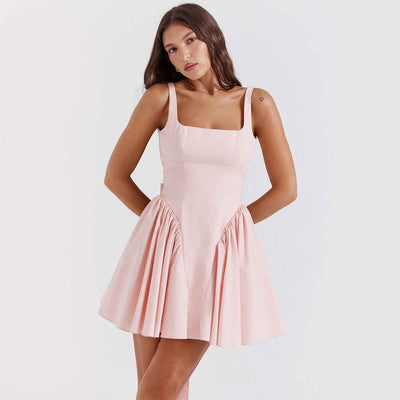 Halter Mini Dress - Butterfly Bow Back Romantic Style