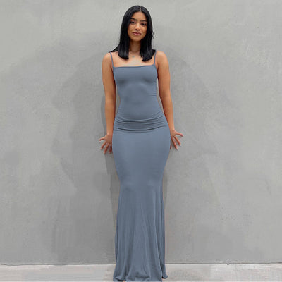 Pure Slim Peach Hip Suspender Long Fishtail Skirt
