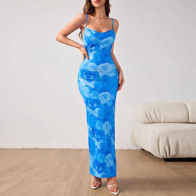 sweetheart neck hot girl backless maxi dress