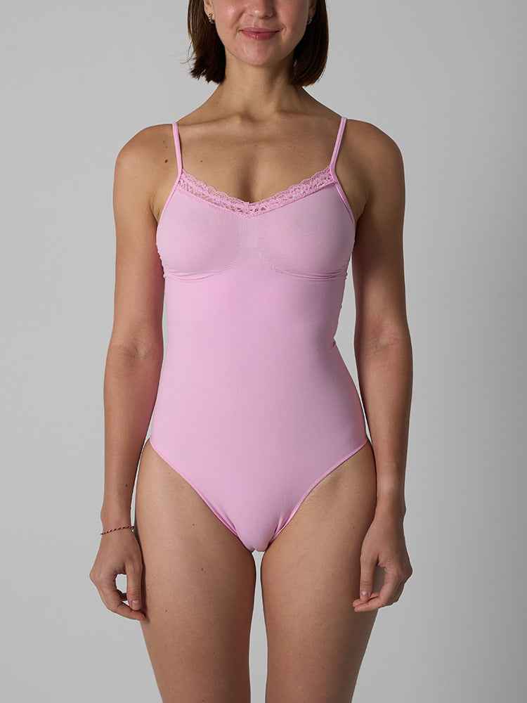 Seamless Sculpting Bodysuit - Sexy Lace Thong