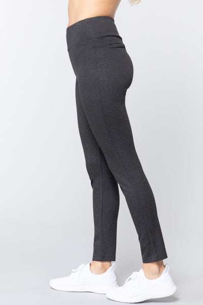 Women's High Waist Long Ponte Pants - Professional Stretch Dress Pants