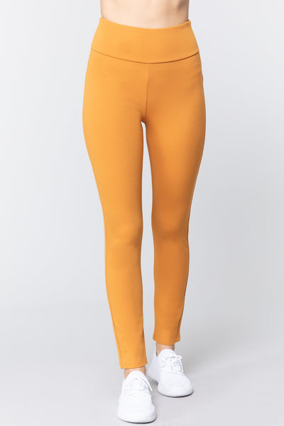 Women's High Waist Long Ponte Pants - Professional Stretch Dress Pants