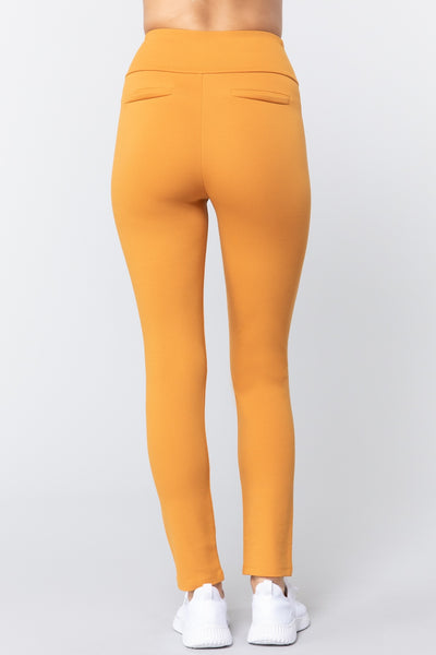 Women's High Waist Long Ponte Pants - Professional Stretch Dress Pants