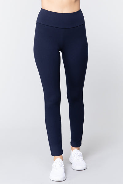 Women's High Waist Long Ponte Pants - Professional Stretch Dress Pants