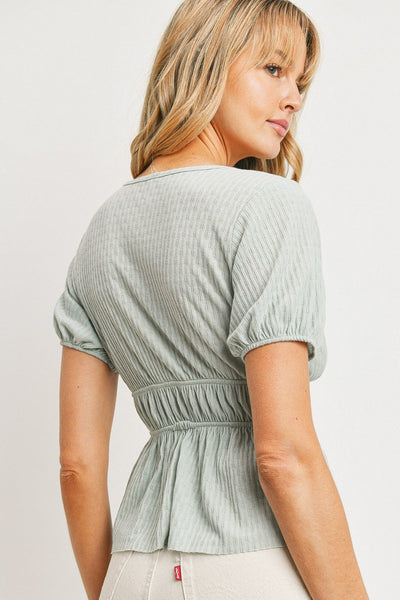 Front Tie Cut Edge Top - Fashions Envy