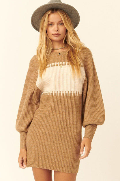 Ribbed Knit Sweater Mini Dress