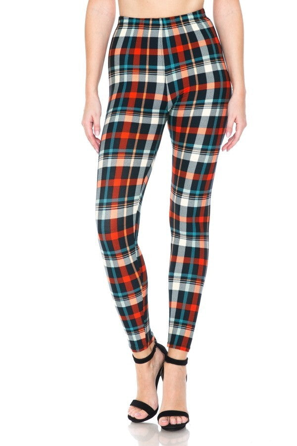 Multi Printed High Waist Leggings with An Elasticized Waistband