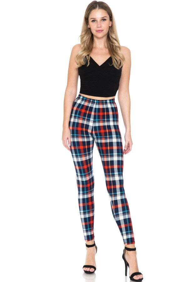 Multi Printed High Waist Leggings with An Elasticized Waistband