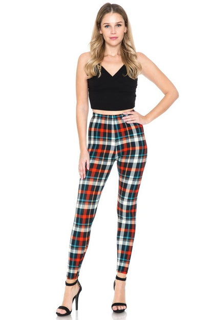 Multi Printed High Waist Leggings with An Elasticized Waistband