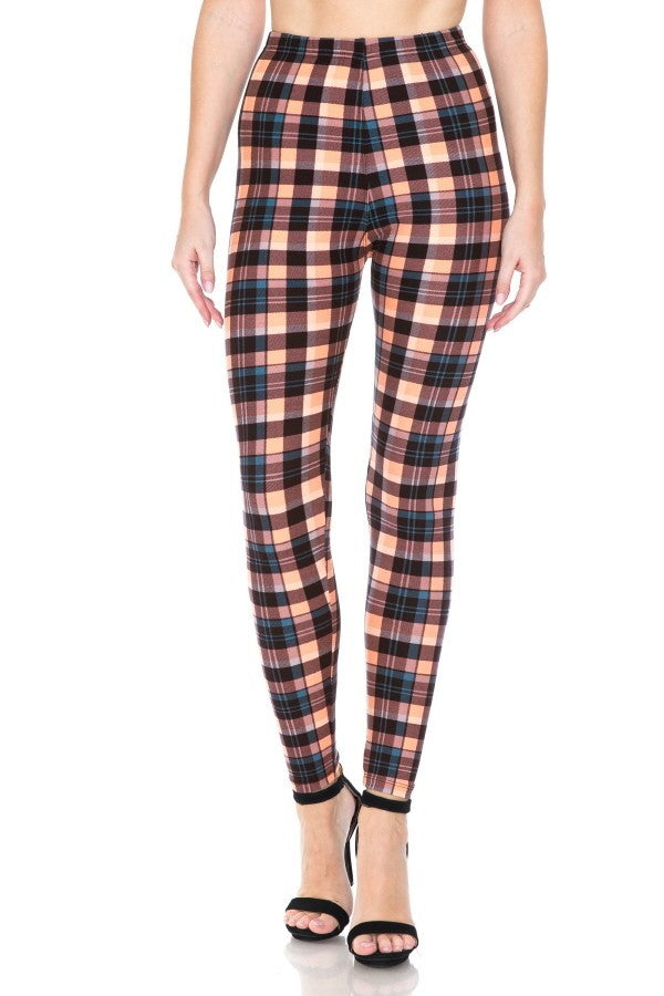 Multi Print High Waist Leggings with An Elasticized Waist