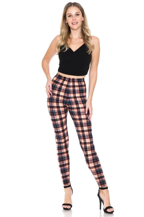 Multi Print High Waist Leggings with An Elasticized Waist