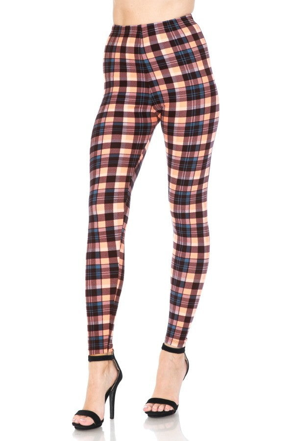 Multi Print High Waist Leggings with An Elasticized Waist