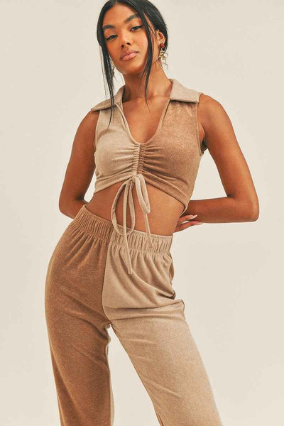 Two-tone Color Chic Two-piece Set
