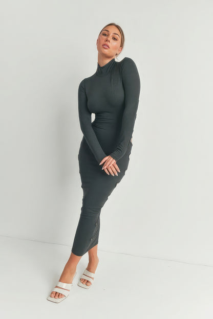 Heather Charcoal Cutout Detail Maxi Dress