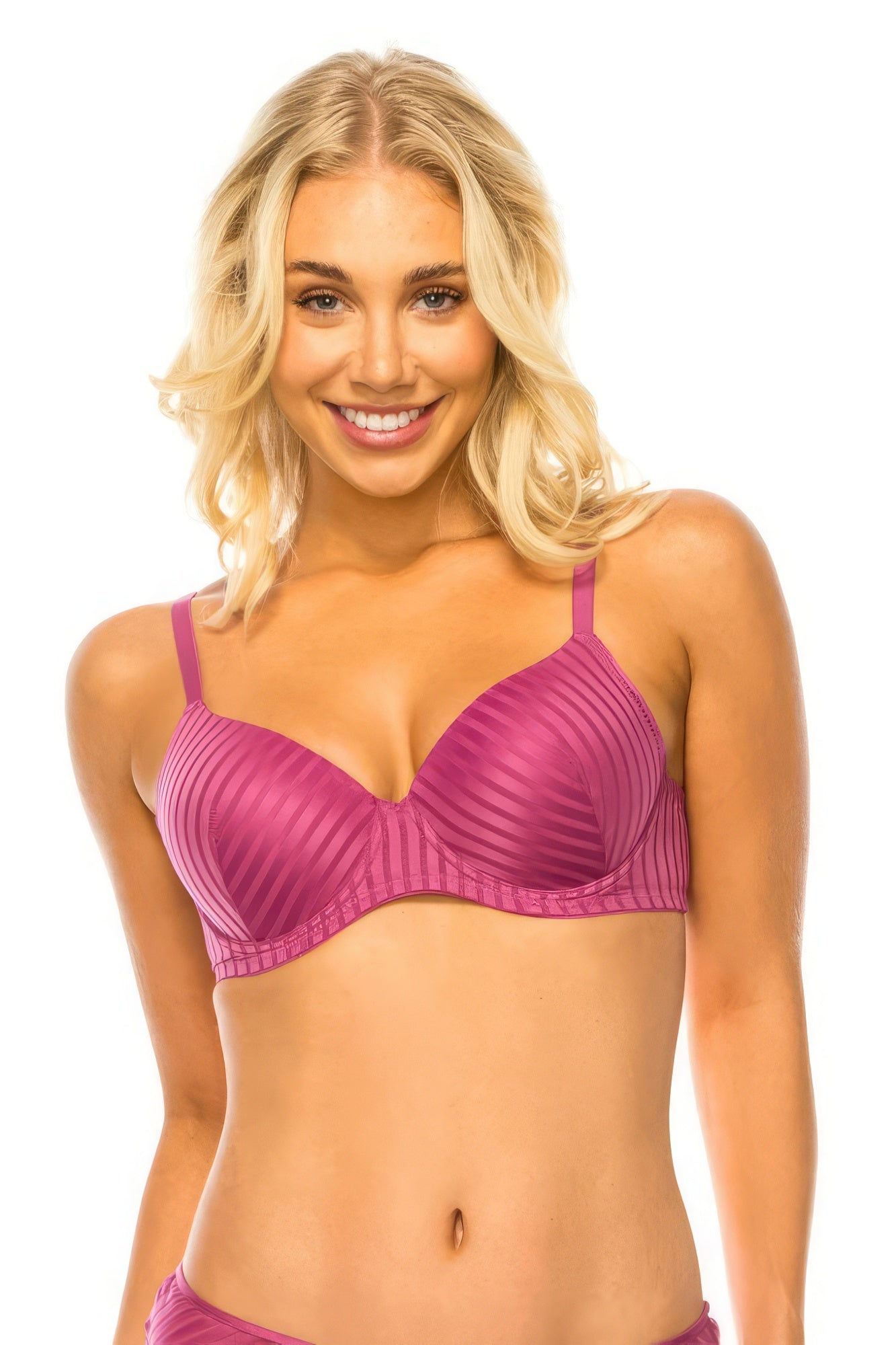 Stripe Lace Adjustable Underwire Bra