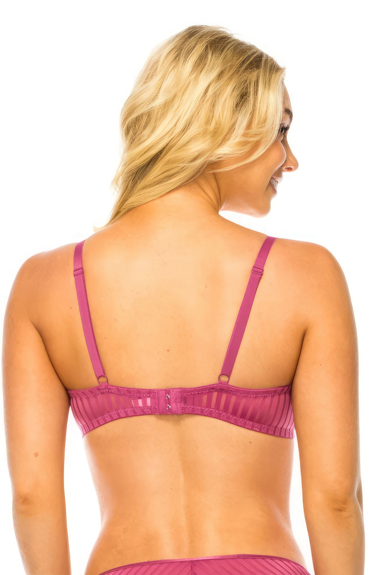 Stripe Lace Adjustable Underwire Bra