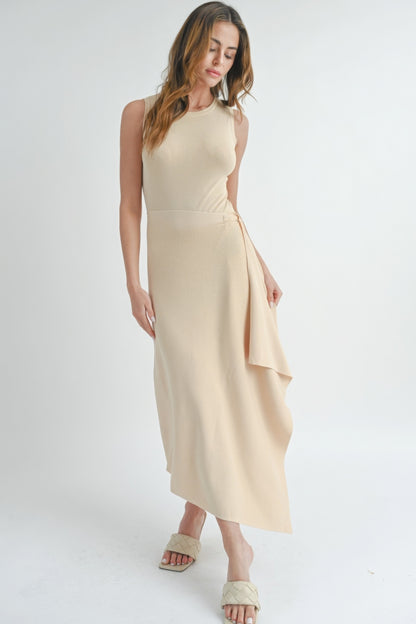 Solid Color Maxi Dress with Side Slit