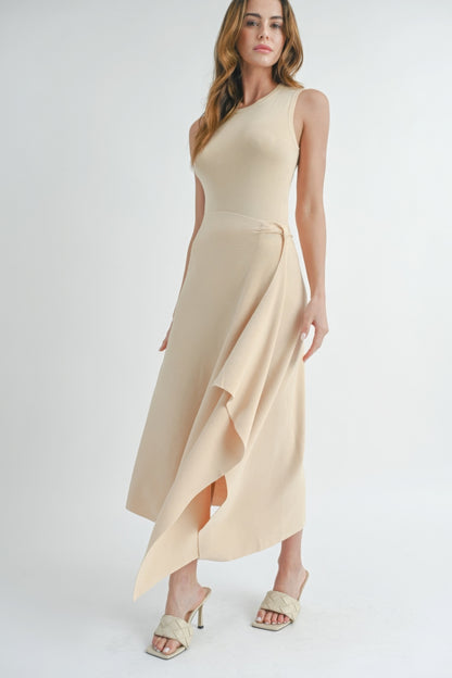 Solid Color Maxi Dress with Side Slit