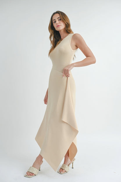 Solid Color Maxi Dress with Side Slit